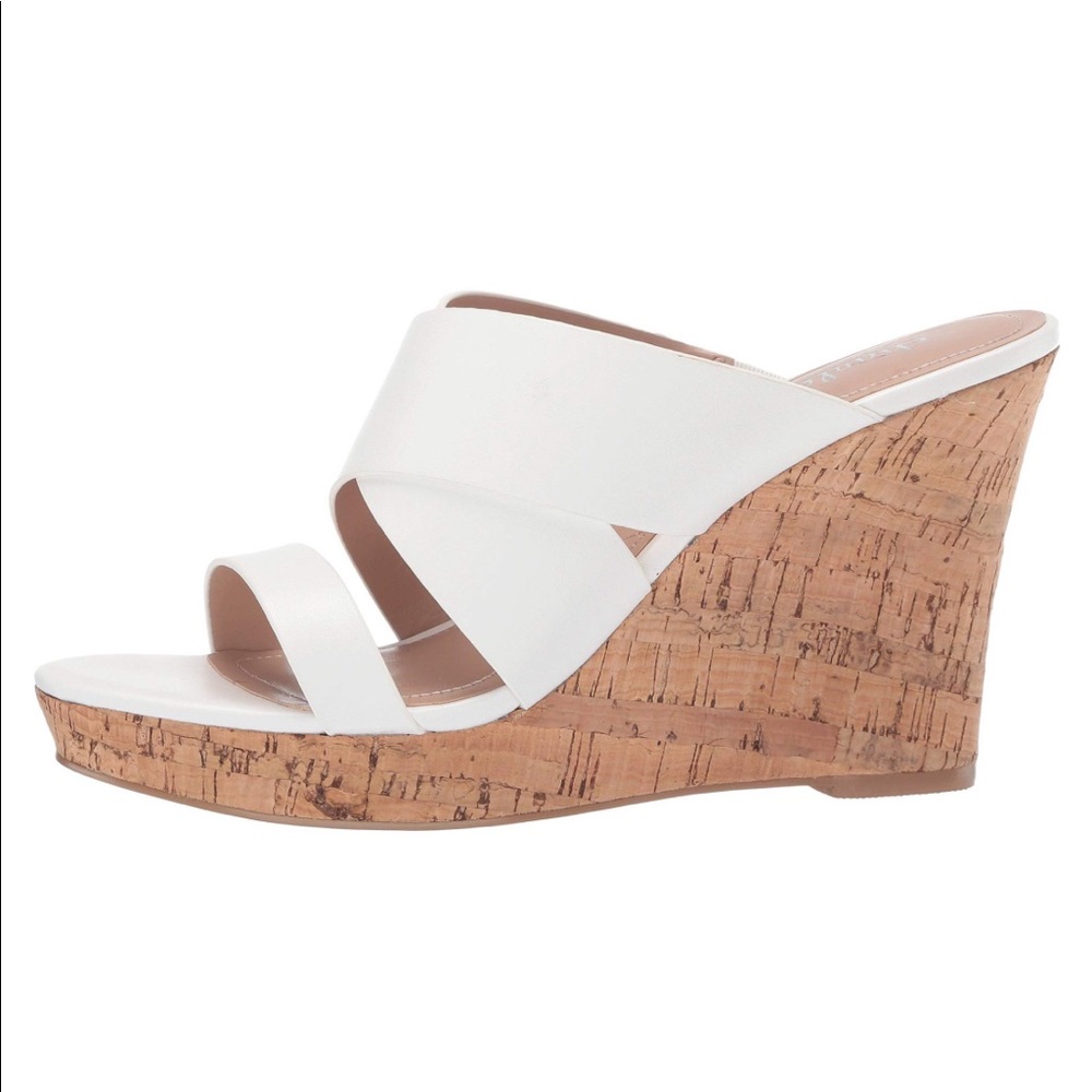 White Wedge Sandals with Cork Heel Summer